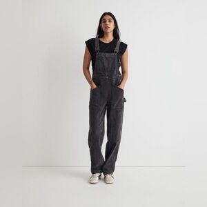 Madewell Tall Denim Oversized Carpenter Overalls Hartwell Wash Womens Large Tall